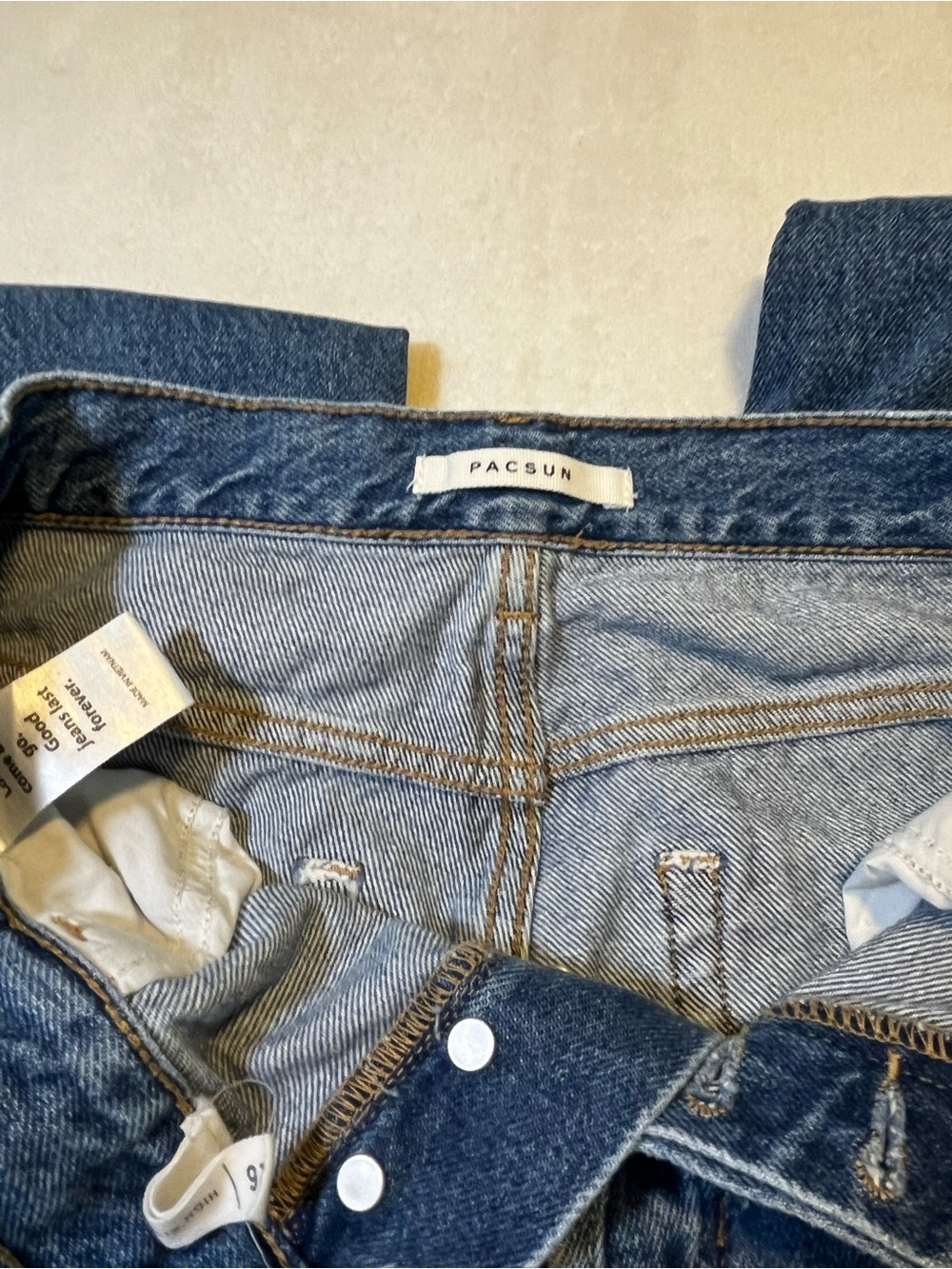 πβ¨ PacSun High Rise Straight Leg Jeans Womenβs Size 26 Raw Hem β¨π - Picture 5 of 6